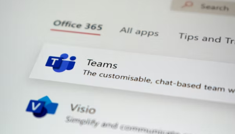 Teams interface illustration showing remote communication.